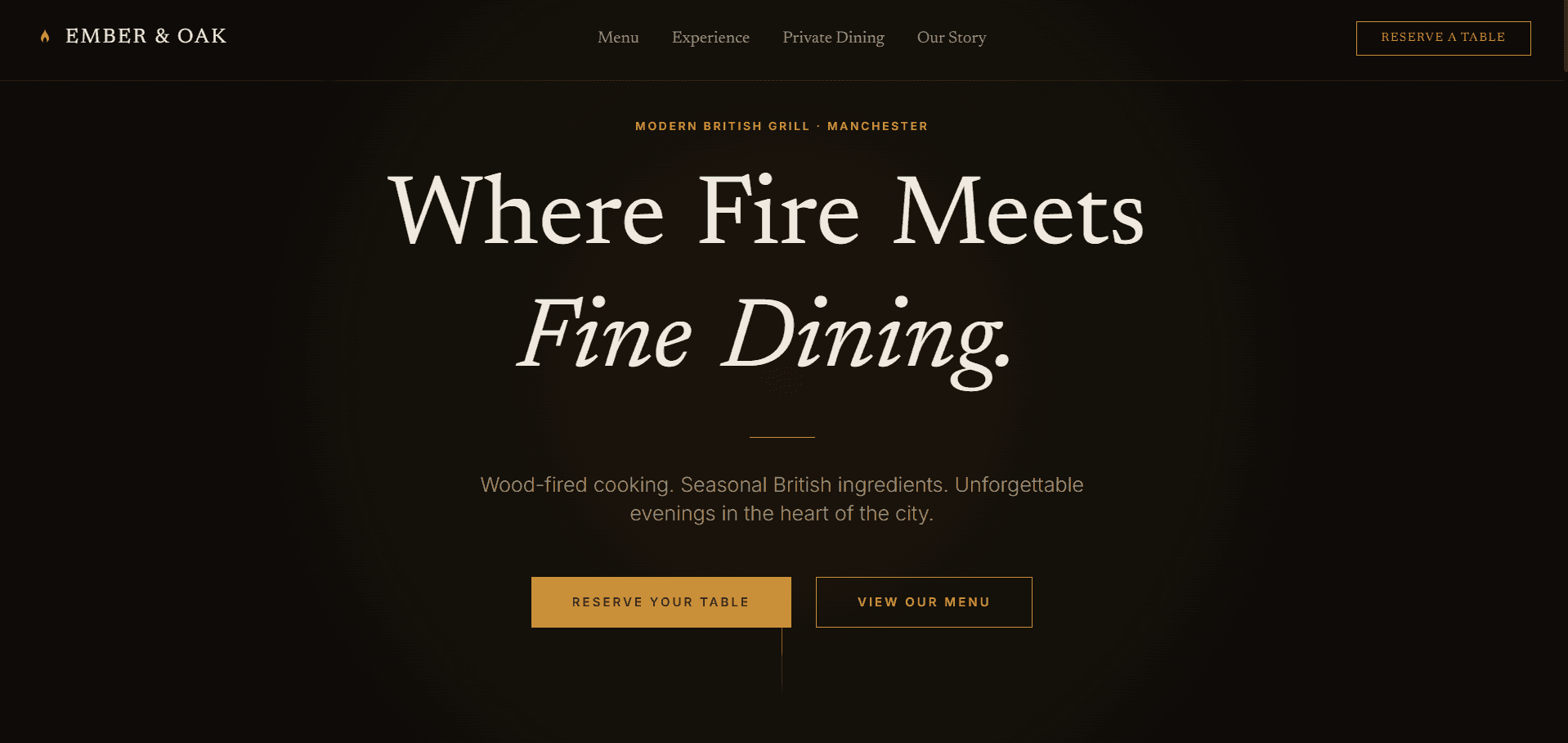 Ember & Oak — full website
